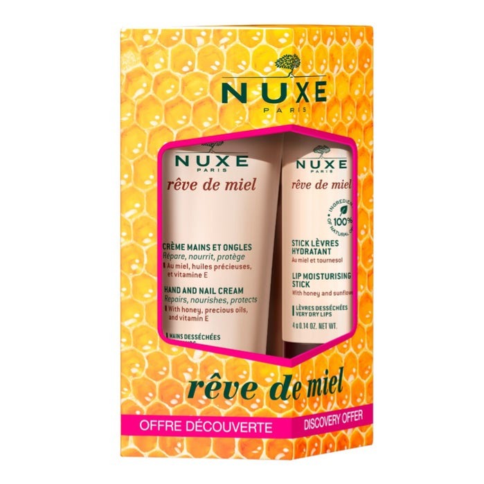 NUXE蜂蜜唇膏+护手霜礼盒